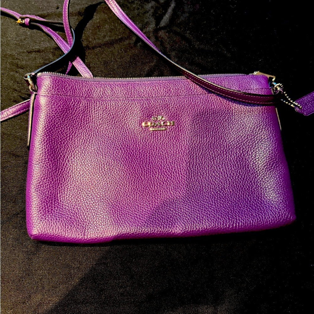 Coach purple cross body bag. Like new. Color is a little darker irl.